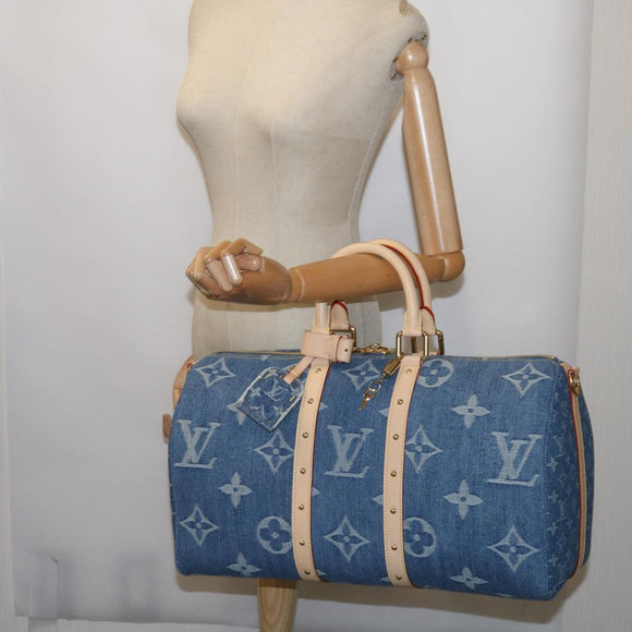 LOUIS VUITTON Monogram Denim Keepall Bandouliere 45 Bag M24315 LV Auth ar11398SM