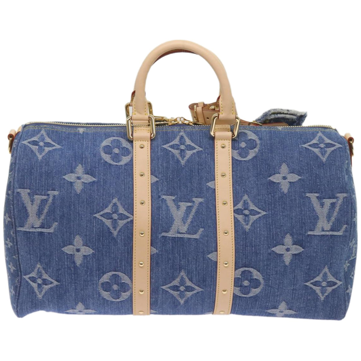 LOUIS VUITTON Monogram Denim Keepall Bandouliere 45 Bag M24315 LV Auth ar11398S