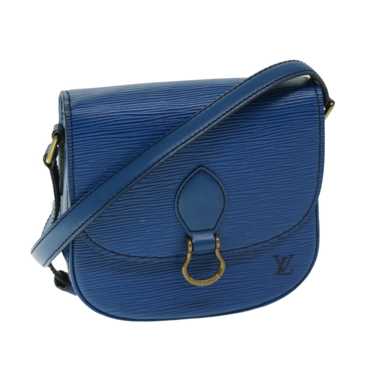 LOUIS VUITTON Epi Mini Saint Cloud Shoulder Bag Blue M52215 LV Auth ar11403