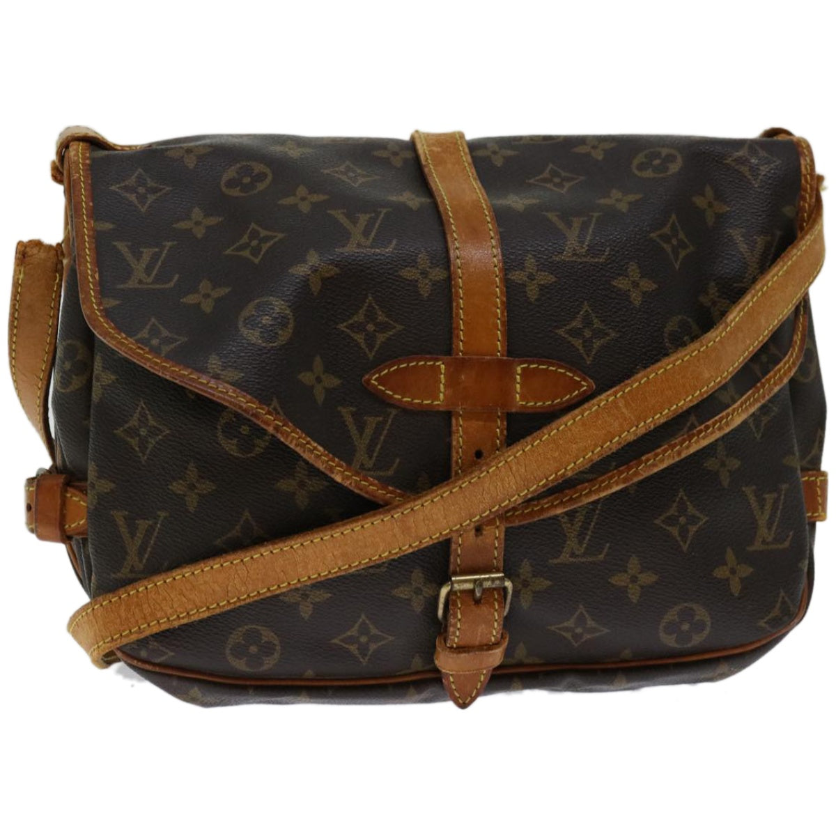 LOUIS VUITTON Monogram Saumur 30 Shoulder Bag M42256 LV Auth ar11406