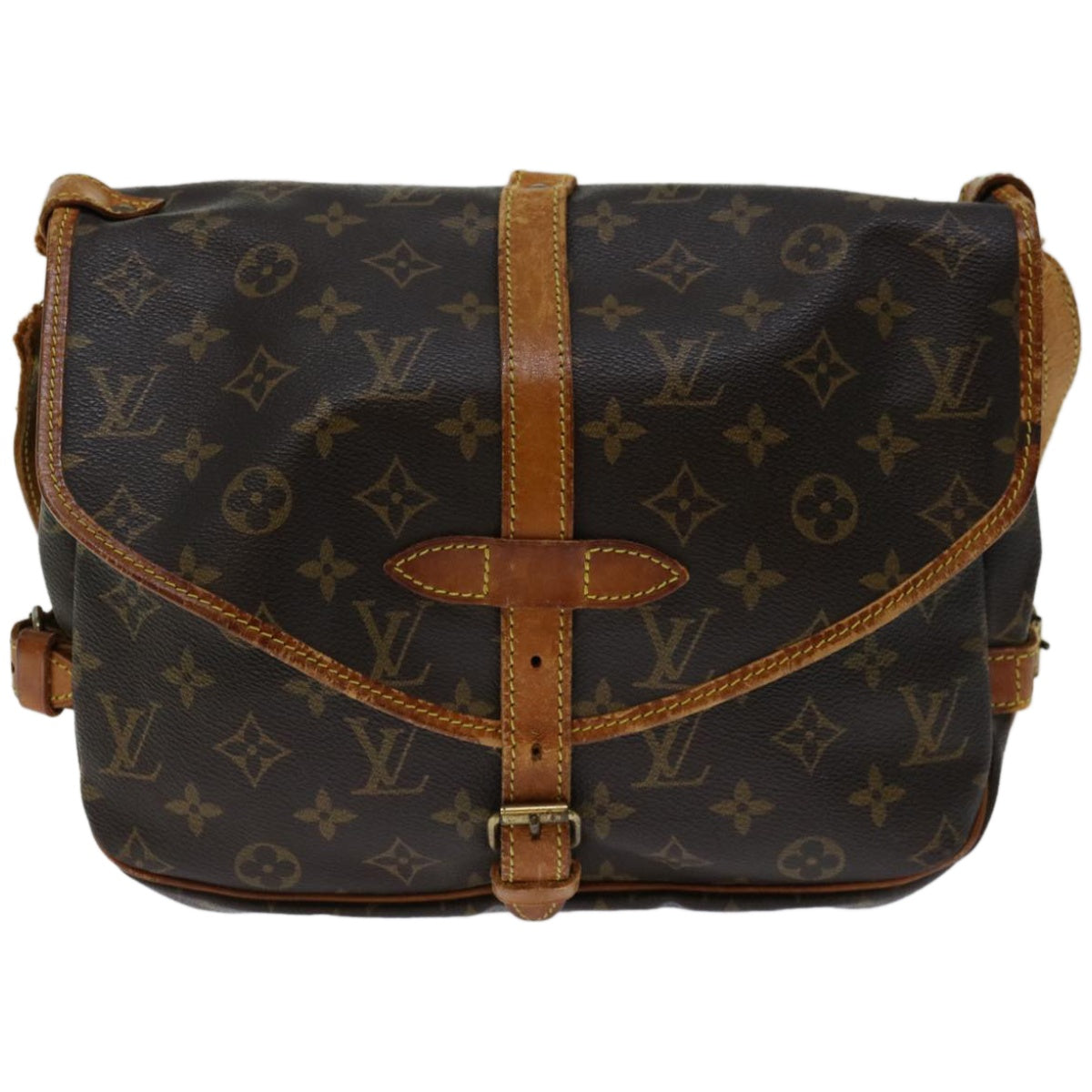 LOUIS VUITTON Monogram Saumur 30 Shoulder Bag M42256 LV Auth ar11406