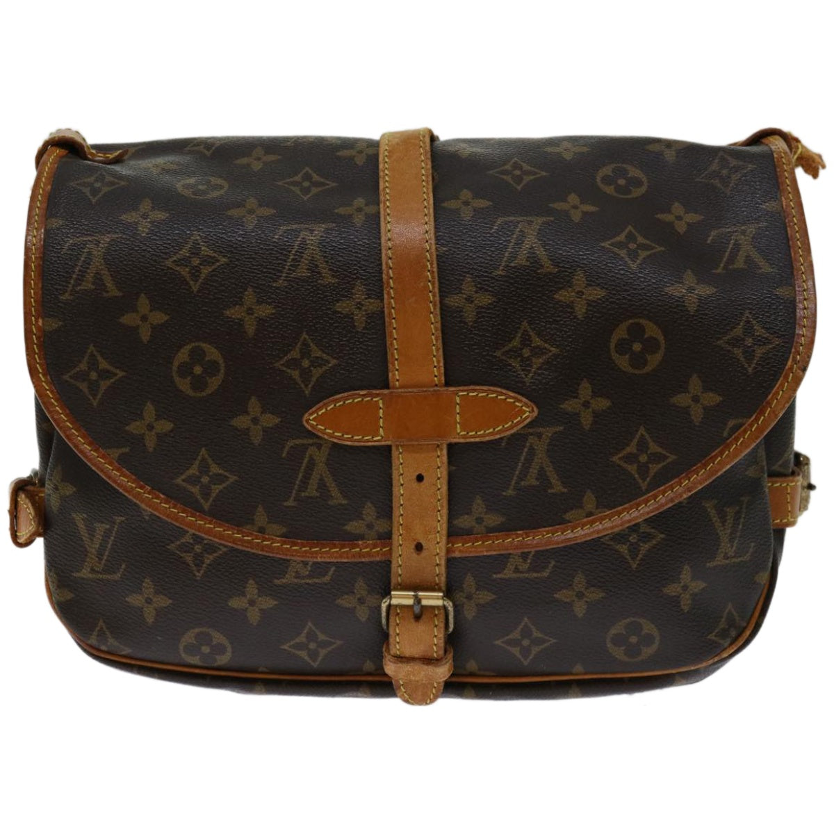 LOUIS VUITTON Monogram Saumur 30 Shoulder Bag M42256 LV Auth ar11406