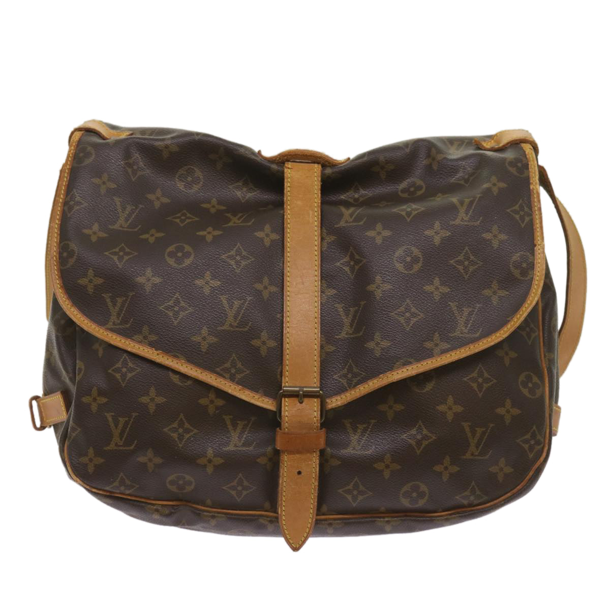 LOUIS VUITTON Monogram Saumur 35 Shoulder Bag M42254 LV Auth ar11407