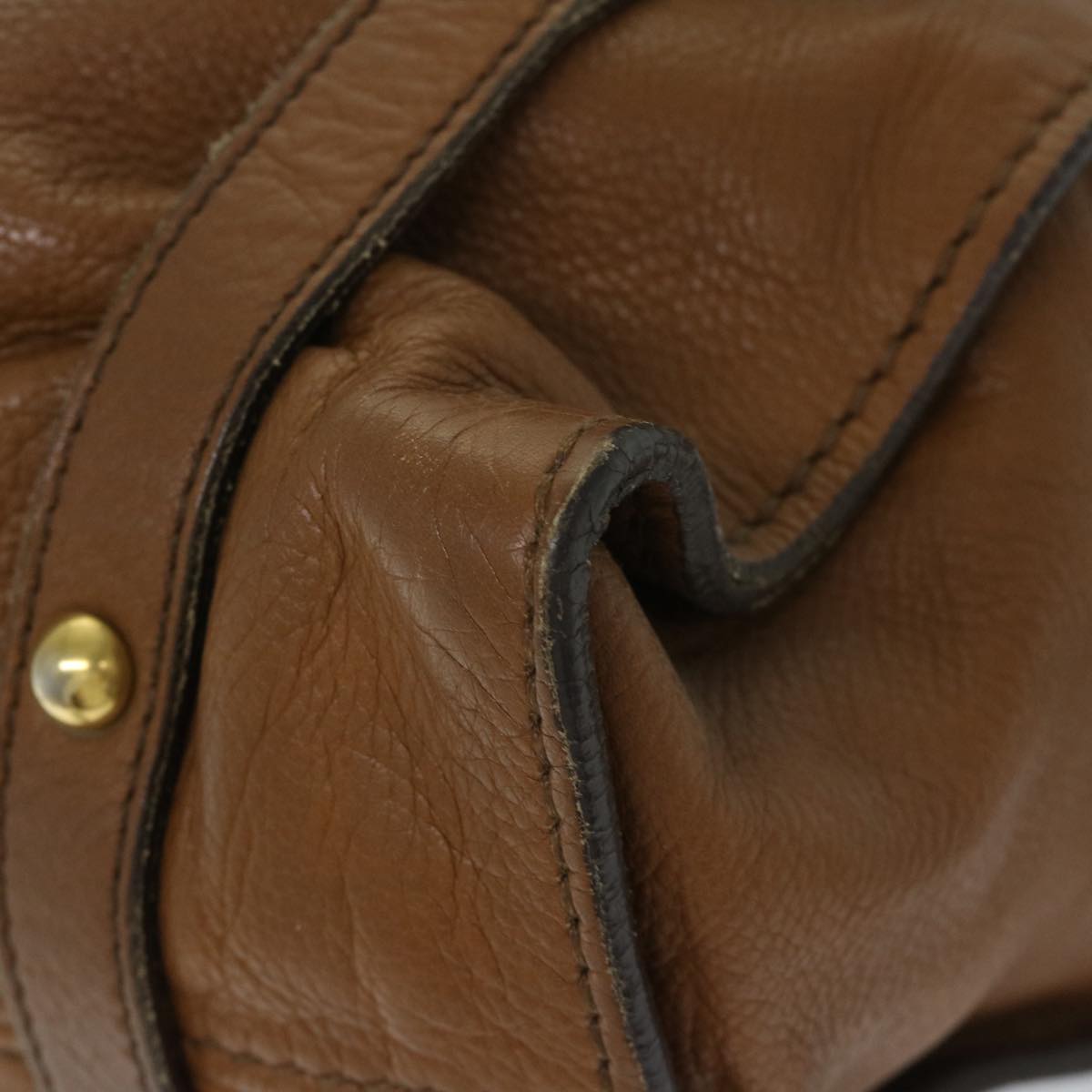 Miu Miu Shoulder Bag Leather Brown Auth ar11419