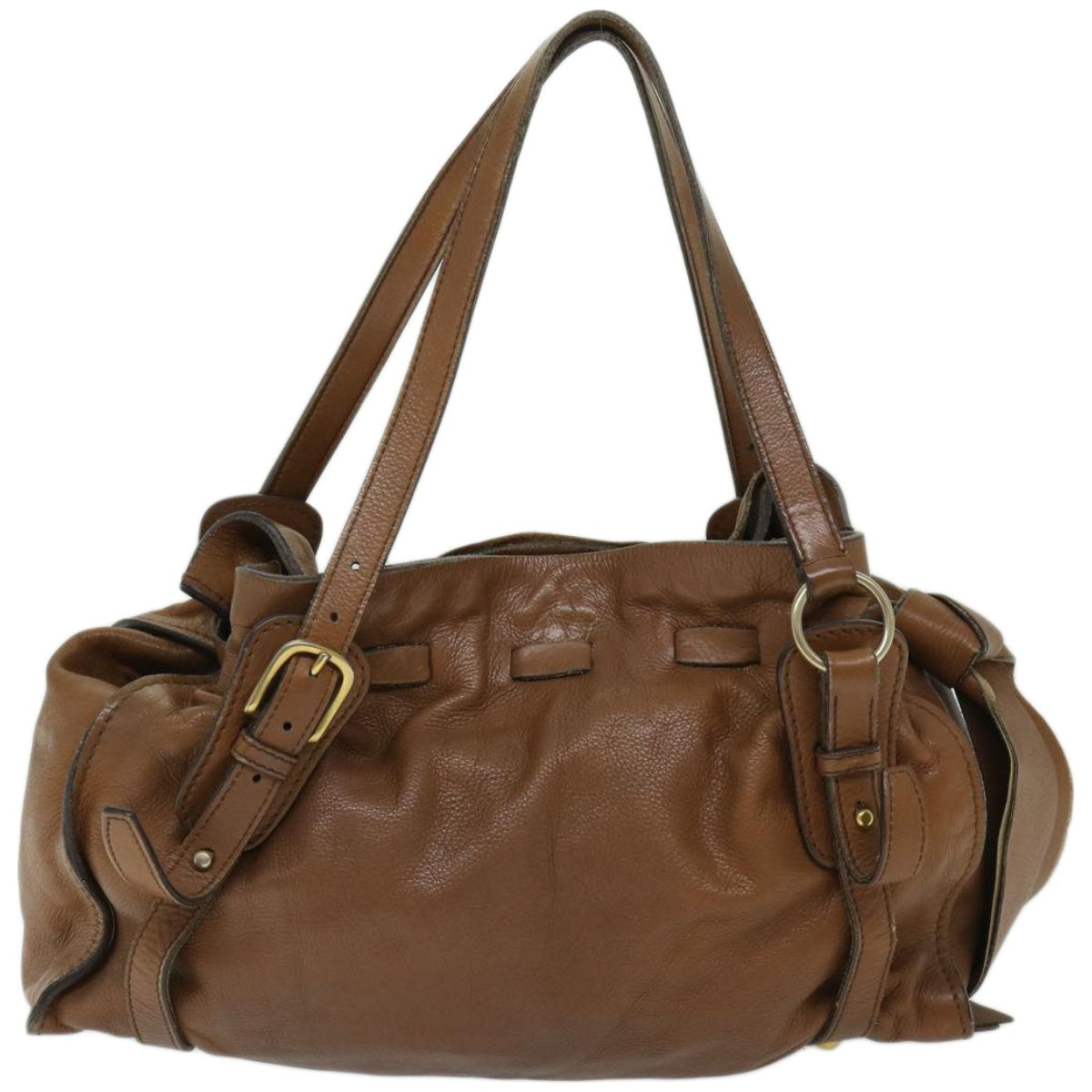 Miu Miu Shoulder Bag Leather Brown Auth ar11419 - 0
