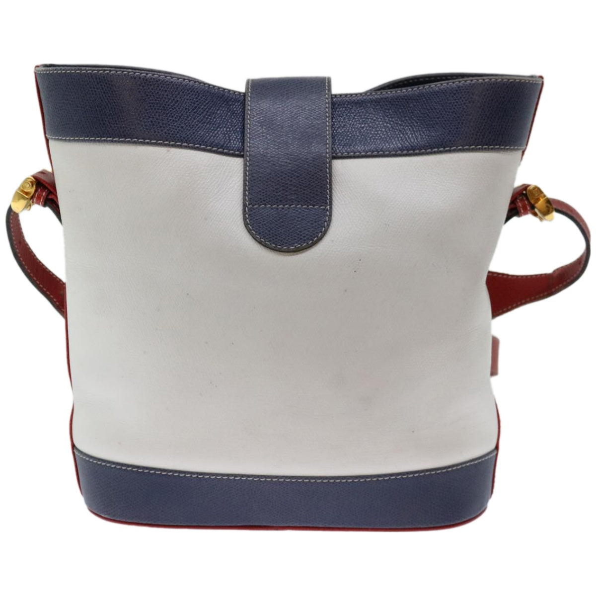 LOEWE Shoulder Bag Leather White Auth ar11421