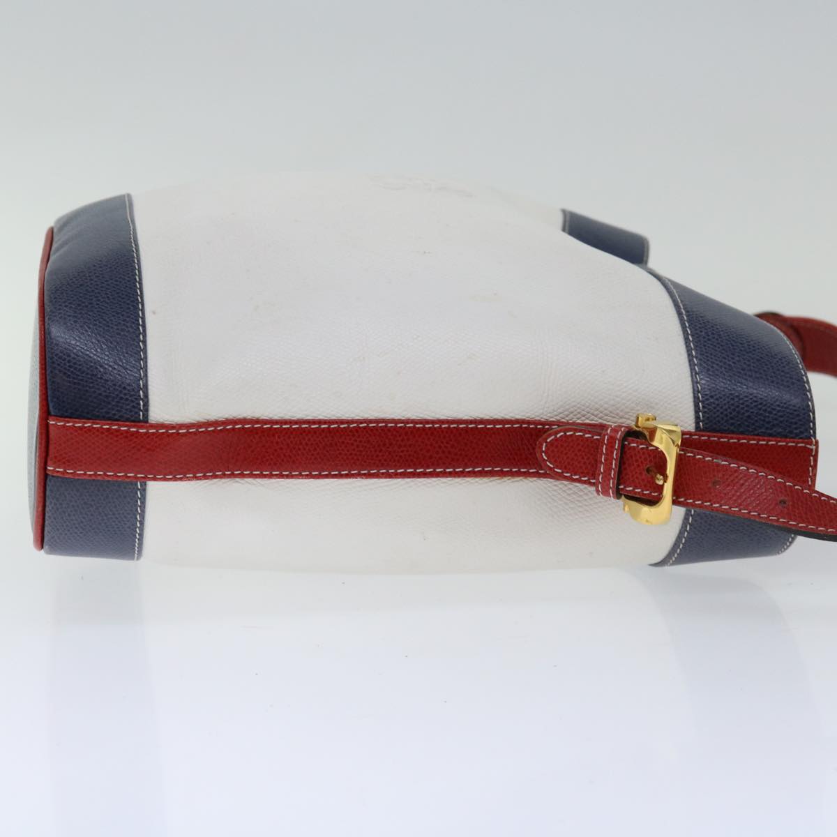 LOEWE Shoulder Bag Leather White Auth ar11421