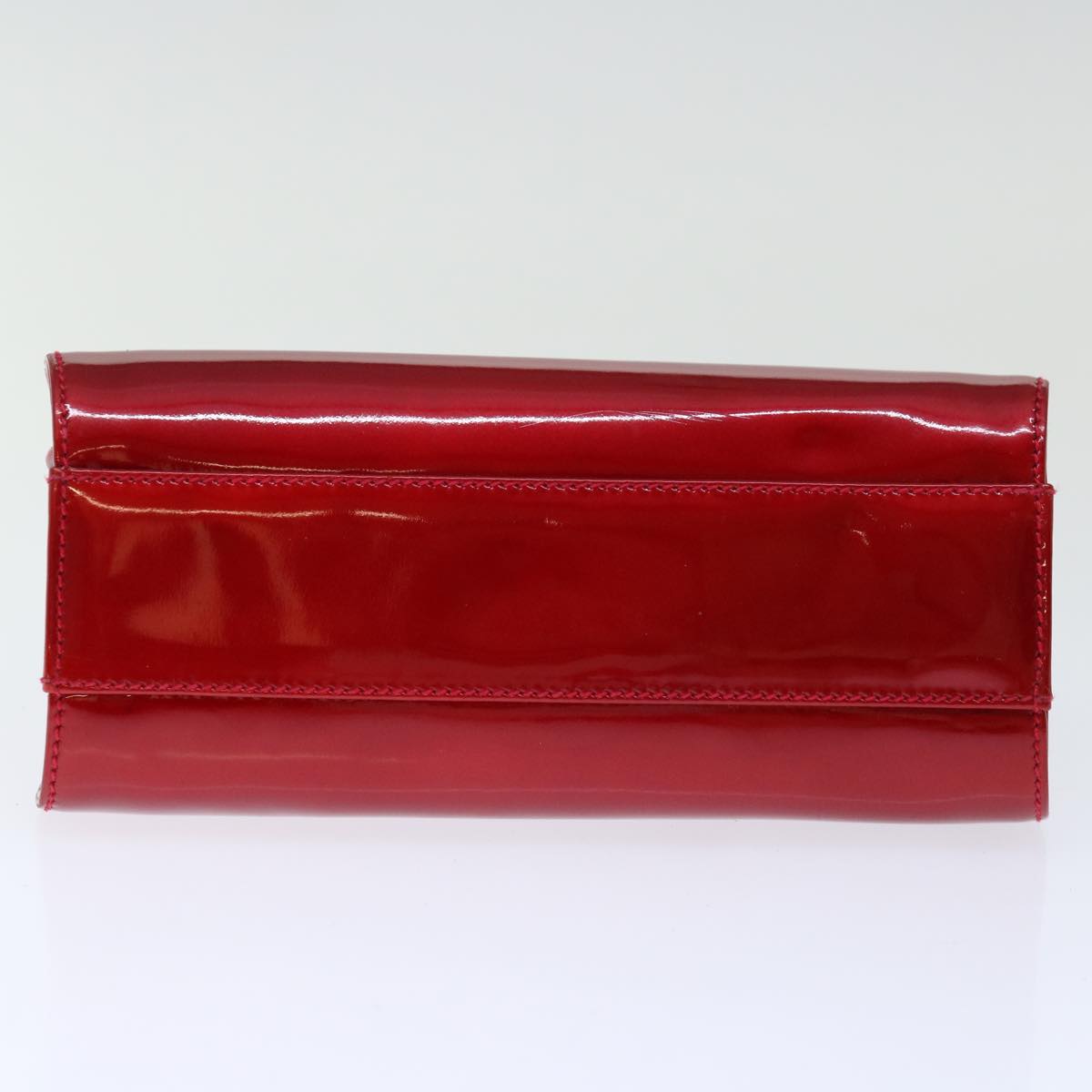 GUCCI Gamaguchi Shoulder Bag Patent leather Red Auth ar11424