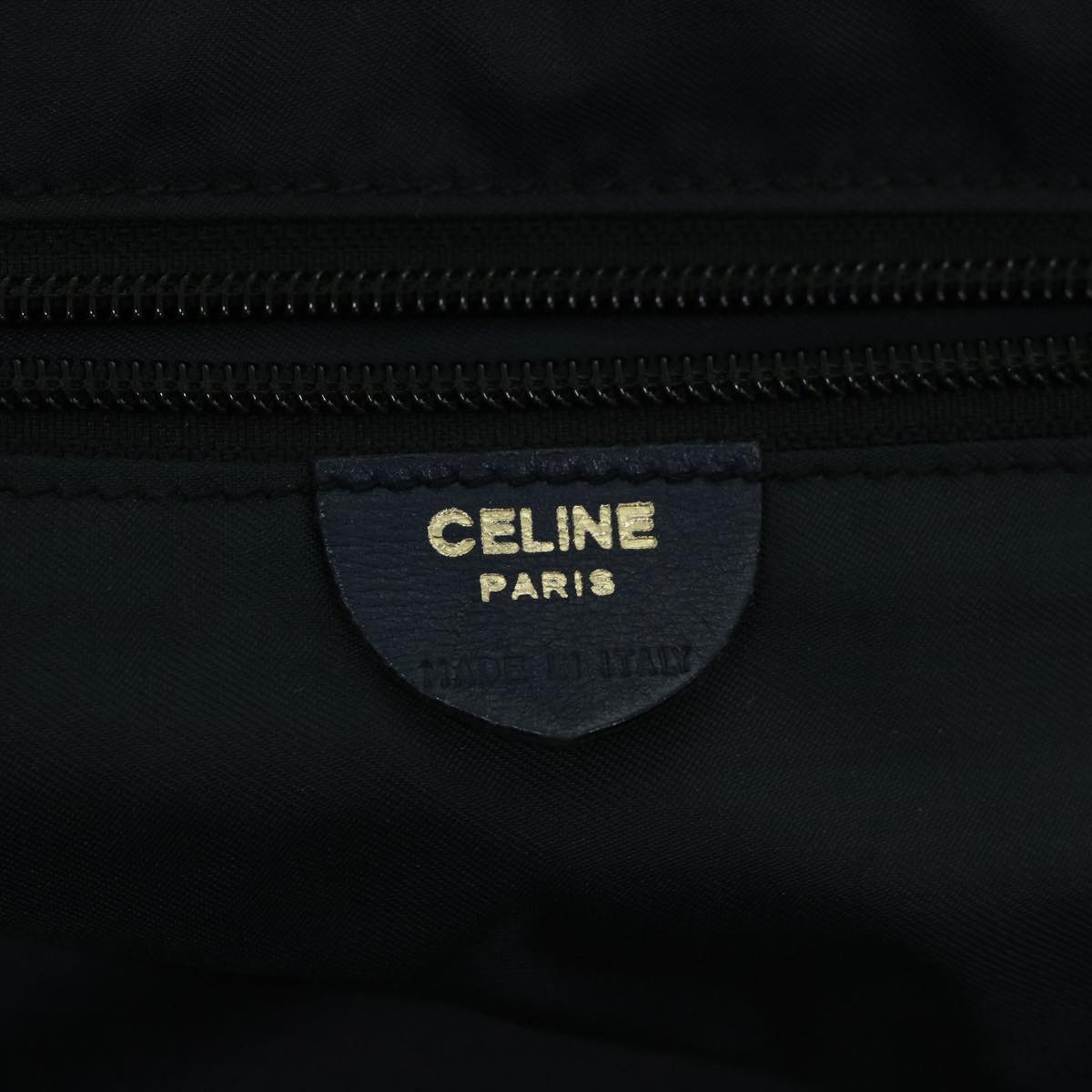 CELINE Circle Hand Bag Nylon Navy Auth ar11427