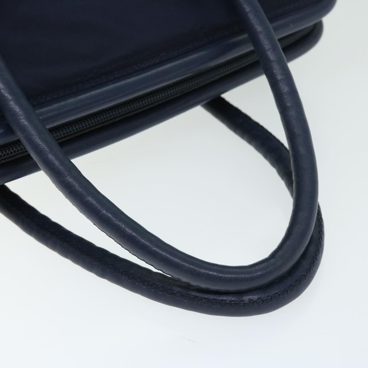 CELINE Circle Hand Bag Nylon Navy Auth ar11427