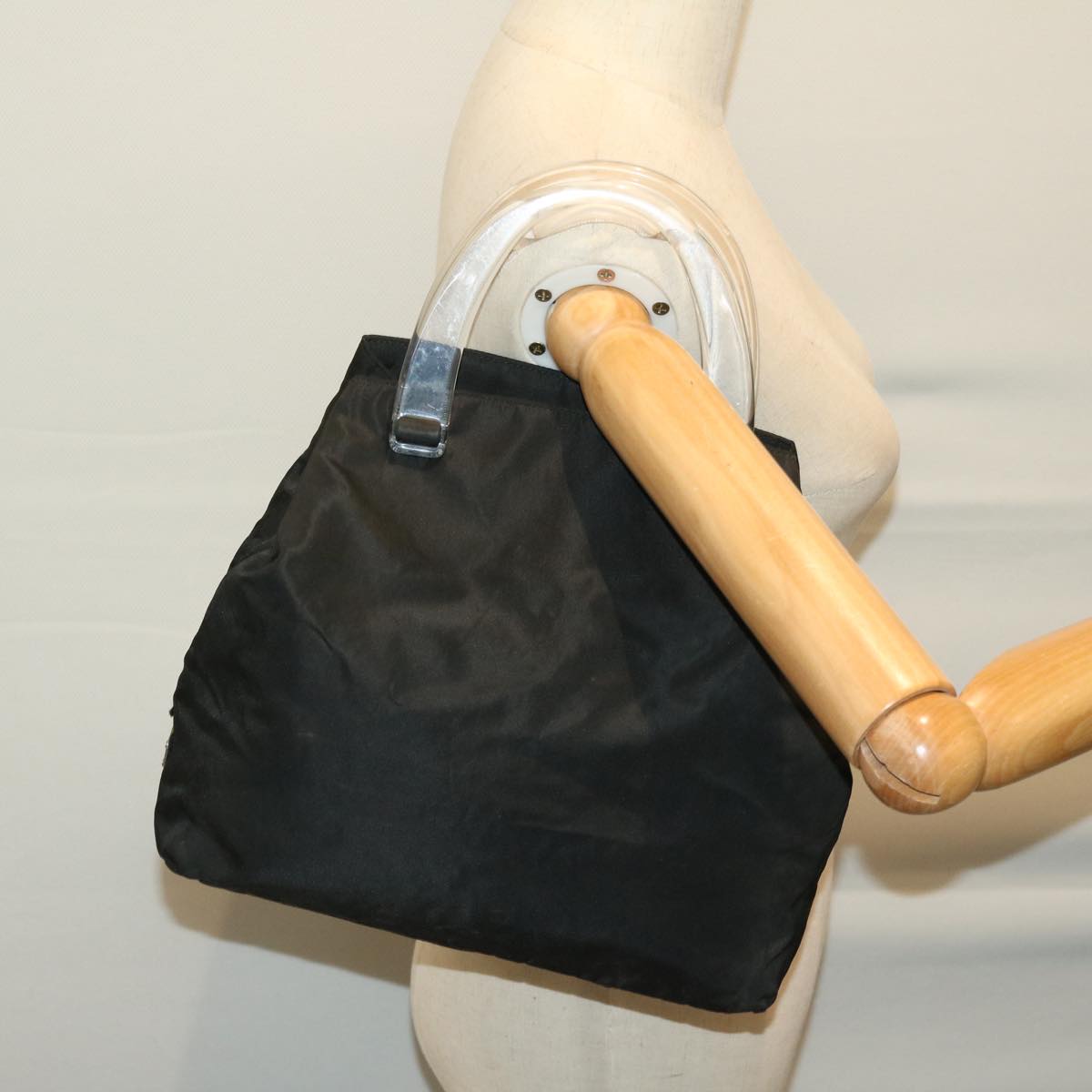 PRADA Hand Bag Nylon Black Auth ar11430