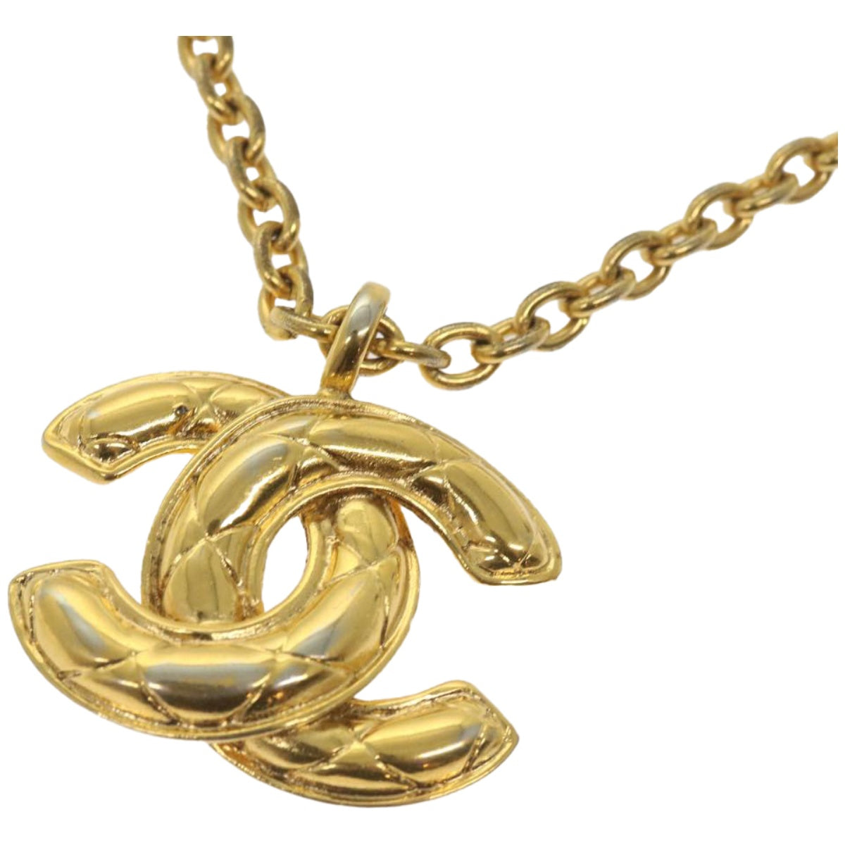 CHANEL COCO Mark Chain Necklace Gold CC Auth ar11465B - 0
