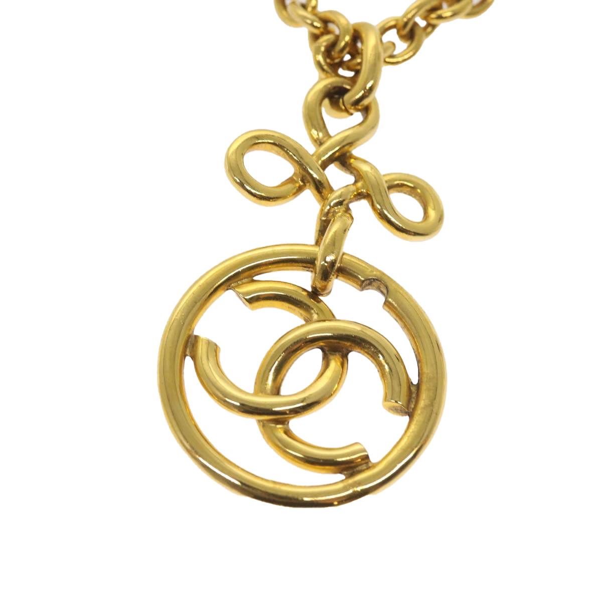 CHANEL COCO Mark Chain Necklace Gold CC Auth ar11466B - 0