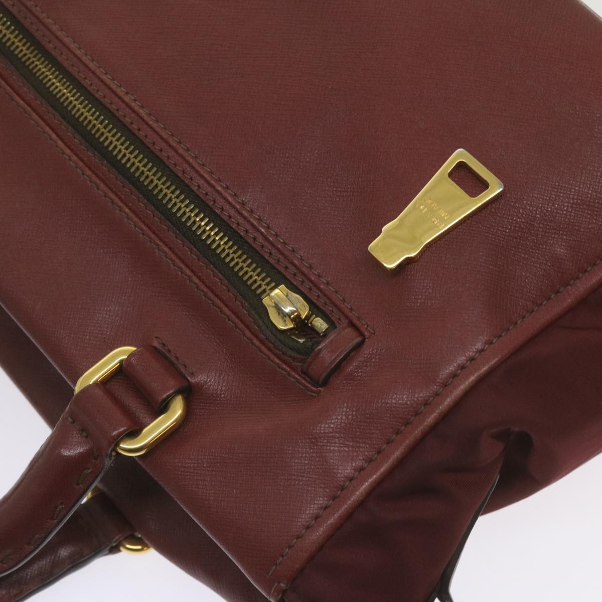 PRADA Hand Bag Leather 2way Red Auth ar11478B