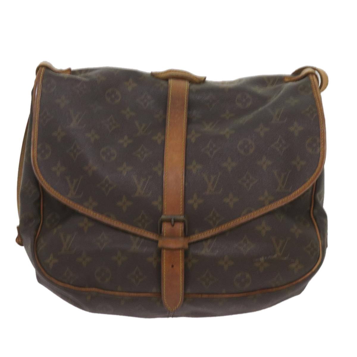 LOUIS VUITTON Monogram Saumur 35 Shoulder Bag M42254 LV Auth ar11481B