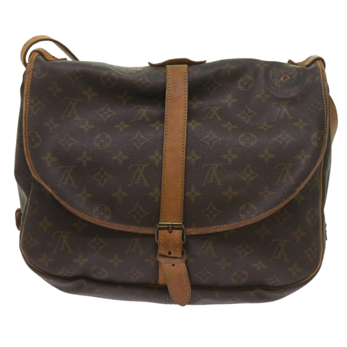 LOUIS VUITTON Monogram Saumur 35 Shoulder Bag M42254 LV Auth ar11481B