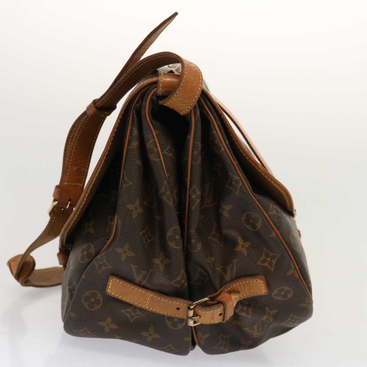 LOUIS VUITTON Monogram Saumur 35 Shoulder Bag M42254 LV Auth ar11486