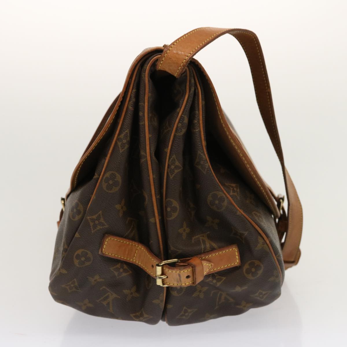 LOUIS VUITTON Monogram Saumur 35 Shoulder Bag M42254 LV Auth ar11486