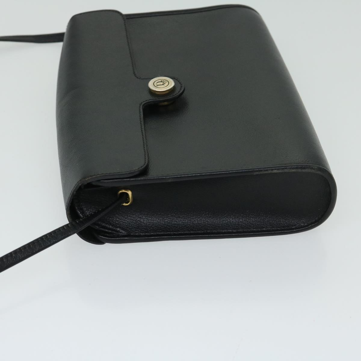 Christian Dior Shoulder Bag Leather Black Auth ar11513