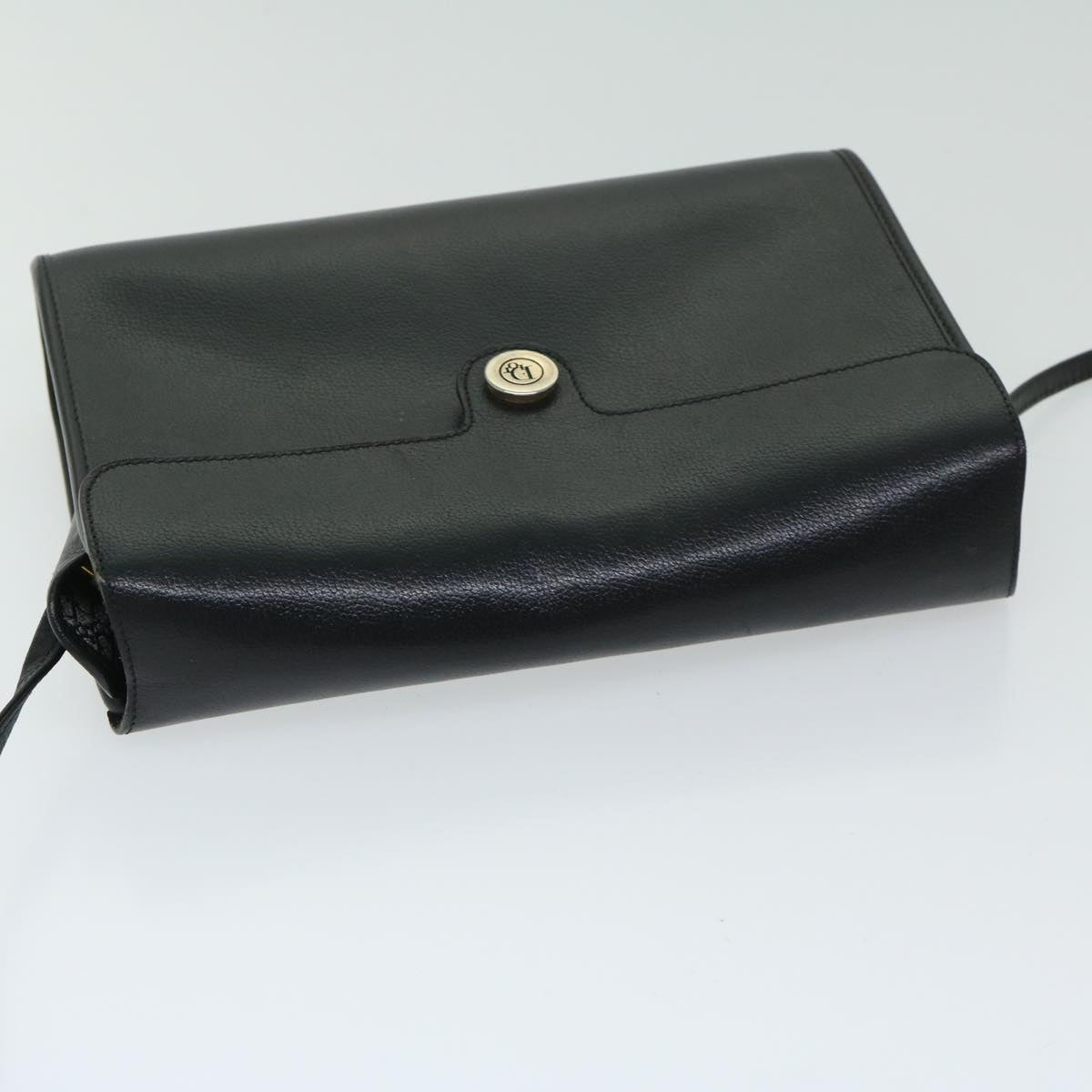 Christian Dior Shoulder Bag Leather Black Auth ar11513