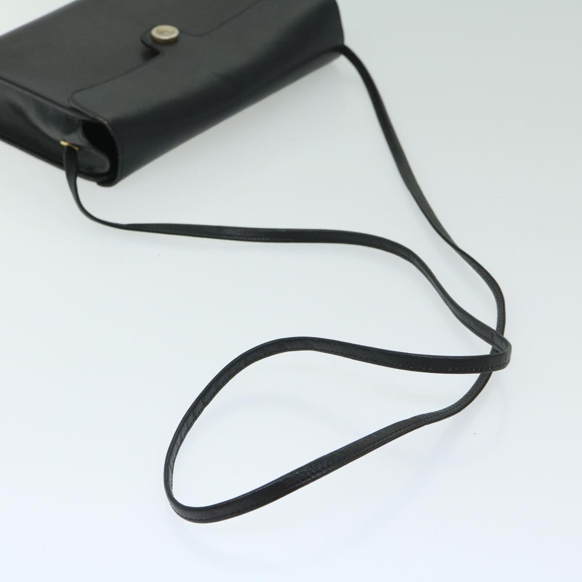 Christian Dior Shoulder Bag Leather Black Auth ar11513