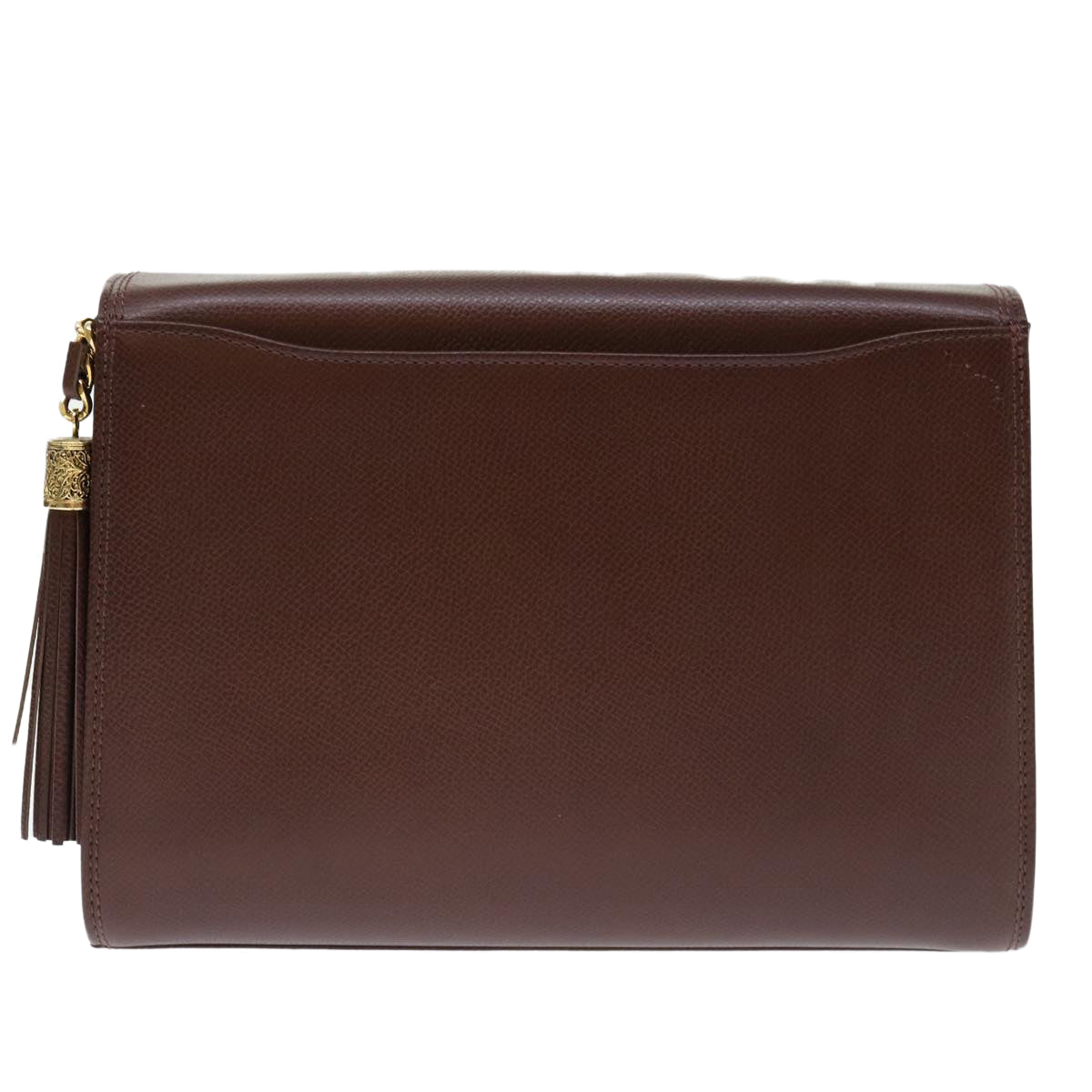 VALENTINO Clutch Bag Leather Brown Auth ar11516 - 0