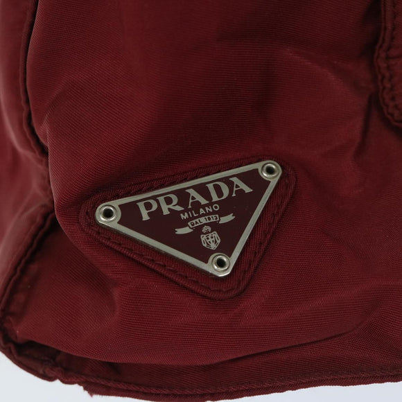 PRADA Hand Bag Nylon Red Auth ar11518