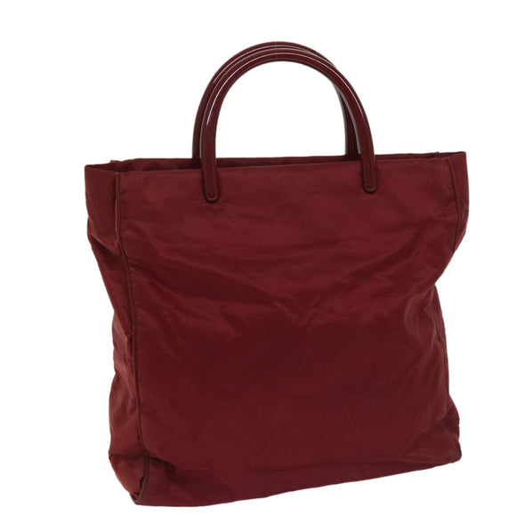 PRADA Hand Bag Nylon Red Auth ar11518