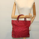 PRADA Hand Bag Nylon Red Auth ar11518-22