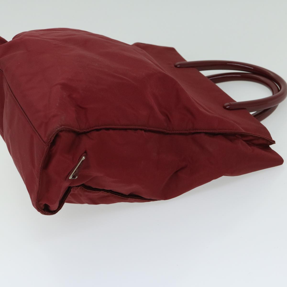 PRADA Hand Bag Nylon Red Auth ar11518
