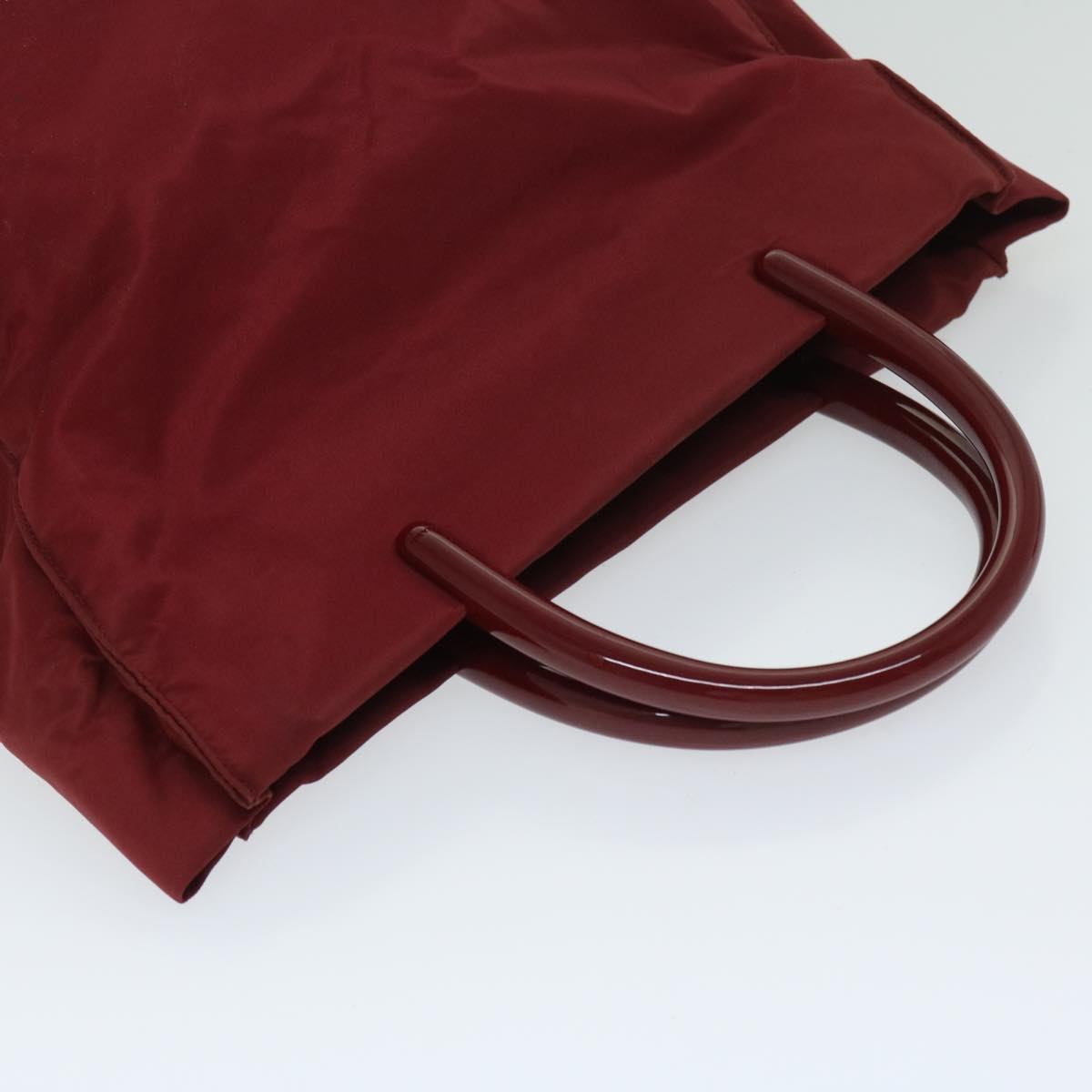 PRADA Hand Bag Nylon Red Auth ar11518