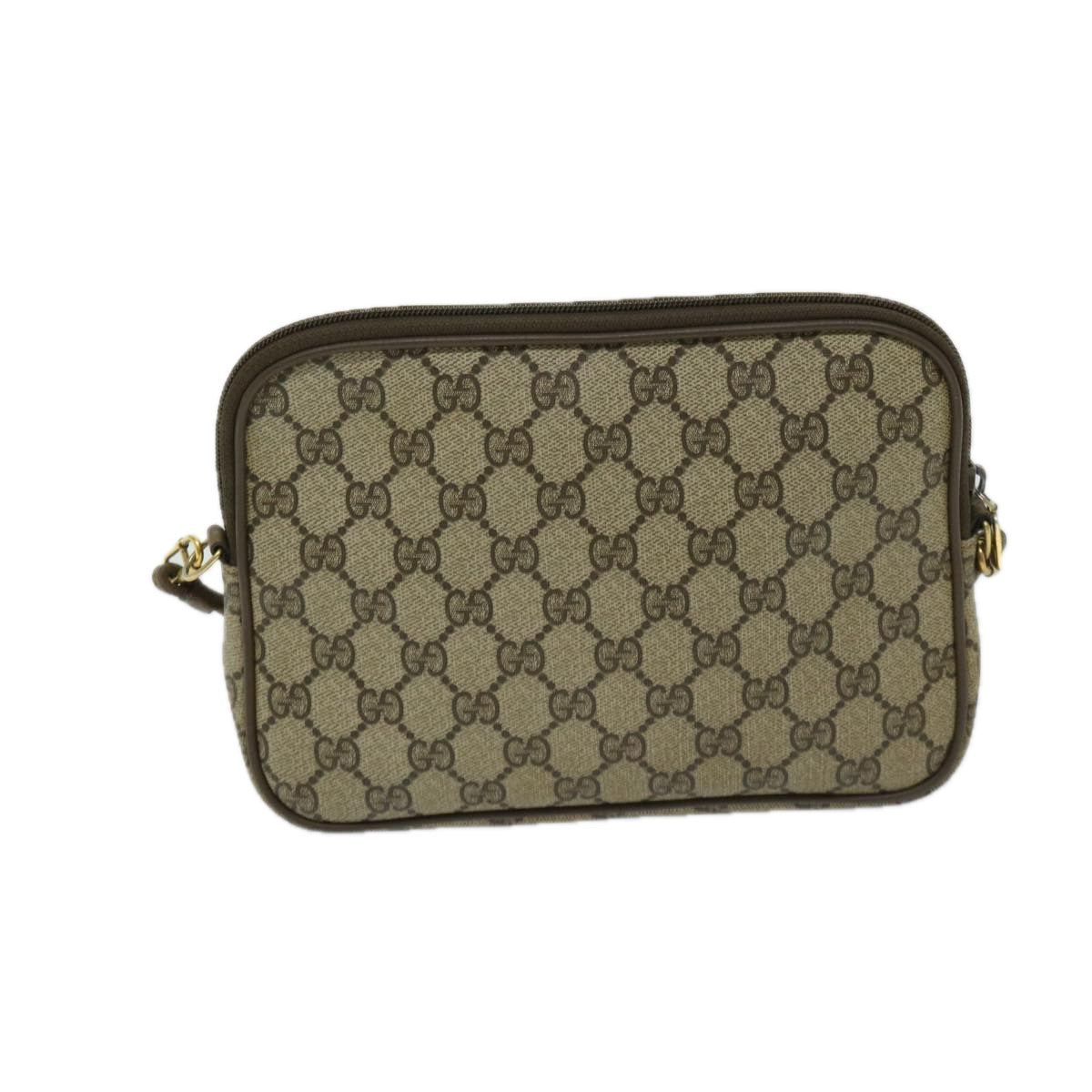 GUCCI GG Supreme Shoulder Bag PVC Beige 119 02 068 Auth ar11519