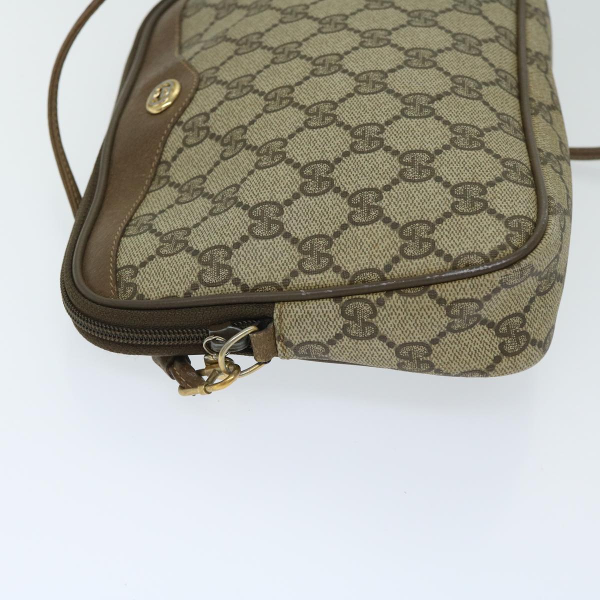 GUCCI GG Supreme Shoulder Bag PVC Beige 119 02 068 Auth ar11519