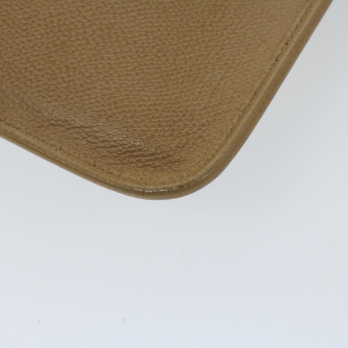 SAINT LAURENT Shoulder Bag Leather Beige Auth ar11525