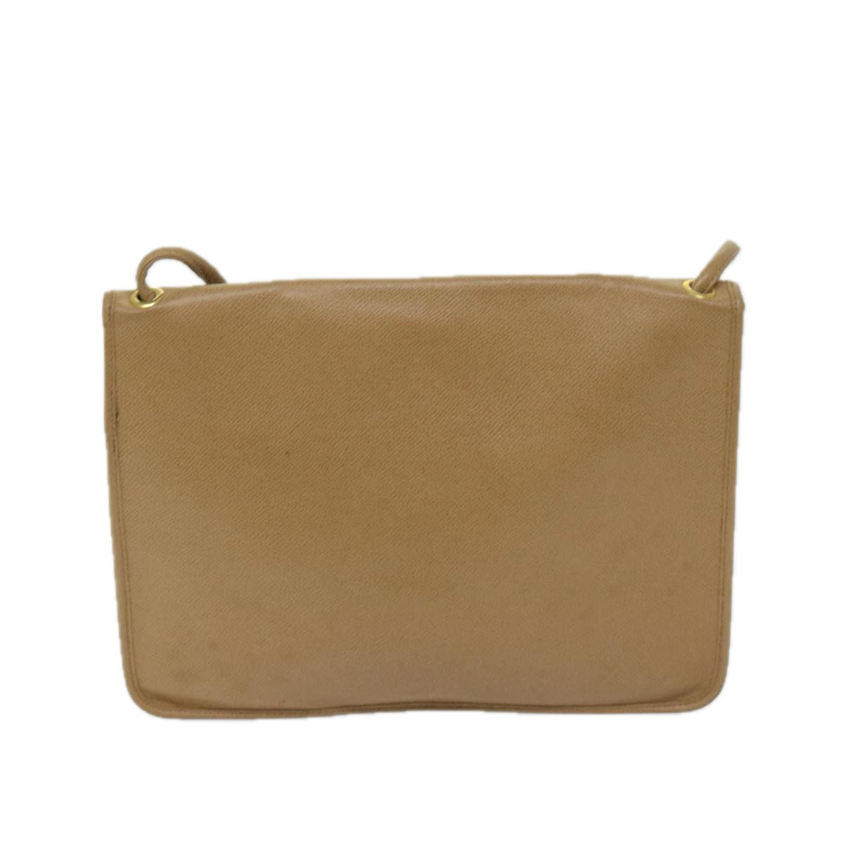 SAINT LAURENT Shoulder Bag Leather Beige Auth ar11525 - 0