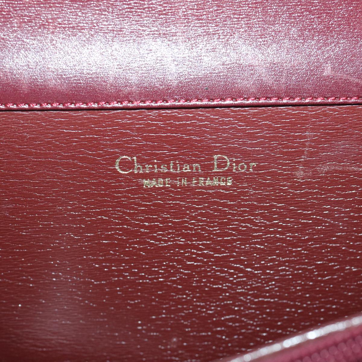 Christian Dior Shoulder Bag Leather Red Auth ar11528