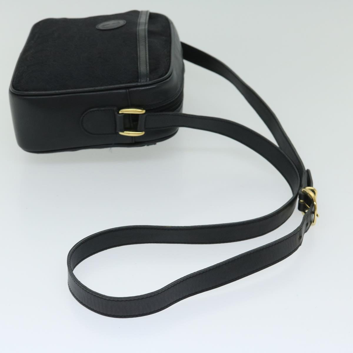 GUCCI Shoulder Bag Canvas Black Auth ar11531