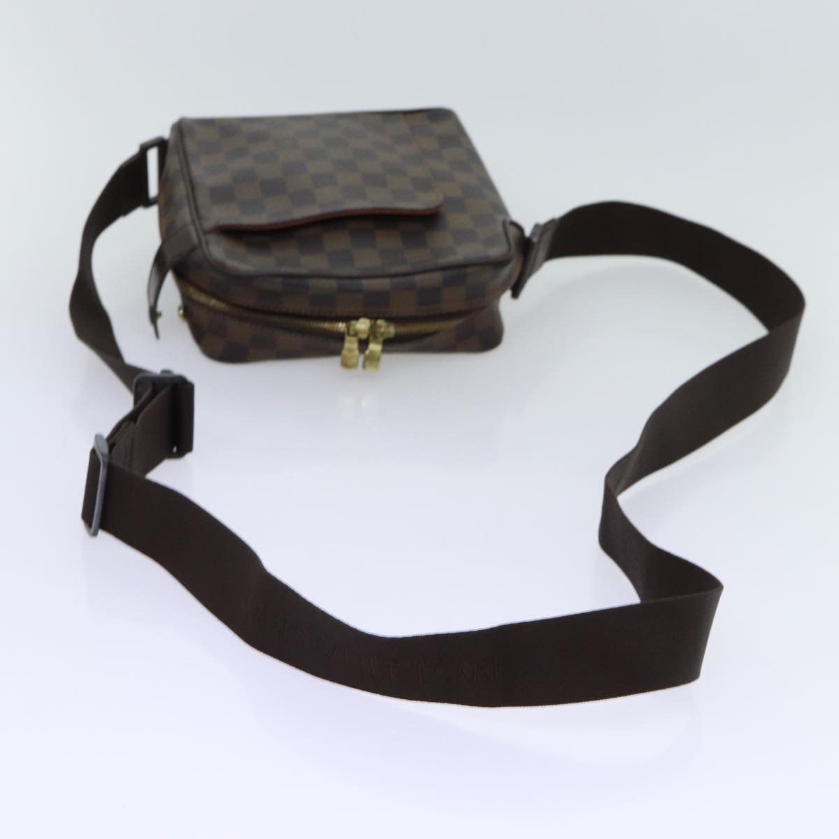 LOUIS VUITTON Damier Ebene Olaf PM Shoulder Bag N41442 LV Auth ar11533