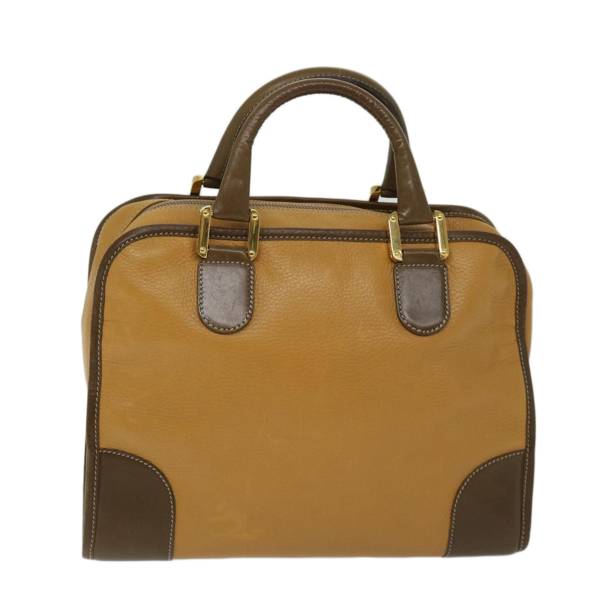 LOEWE Anagram Hand Bag Leather Brown Auth ar11536 - 0
