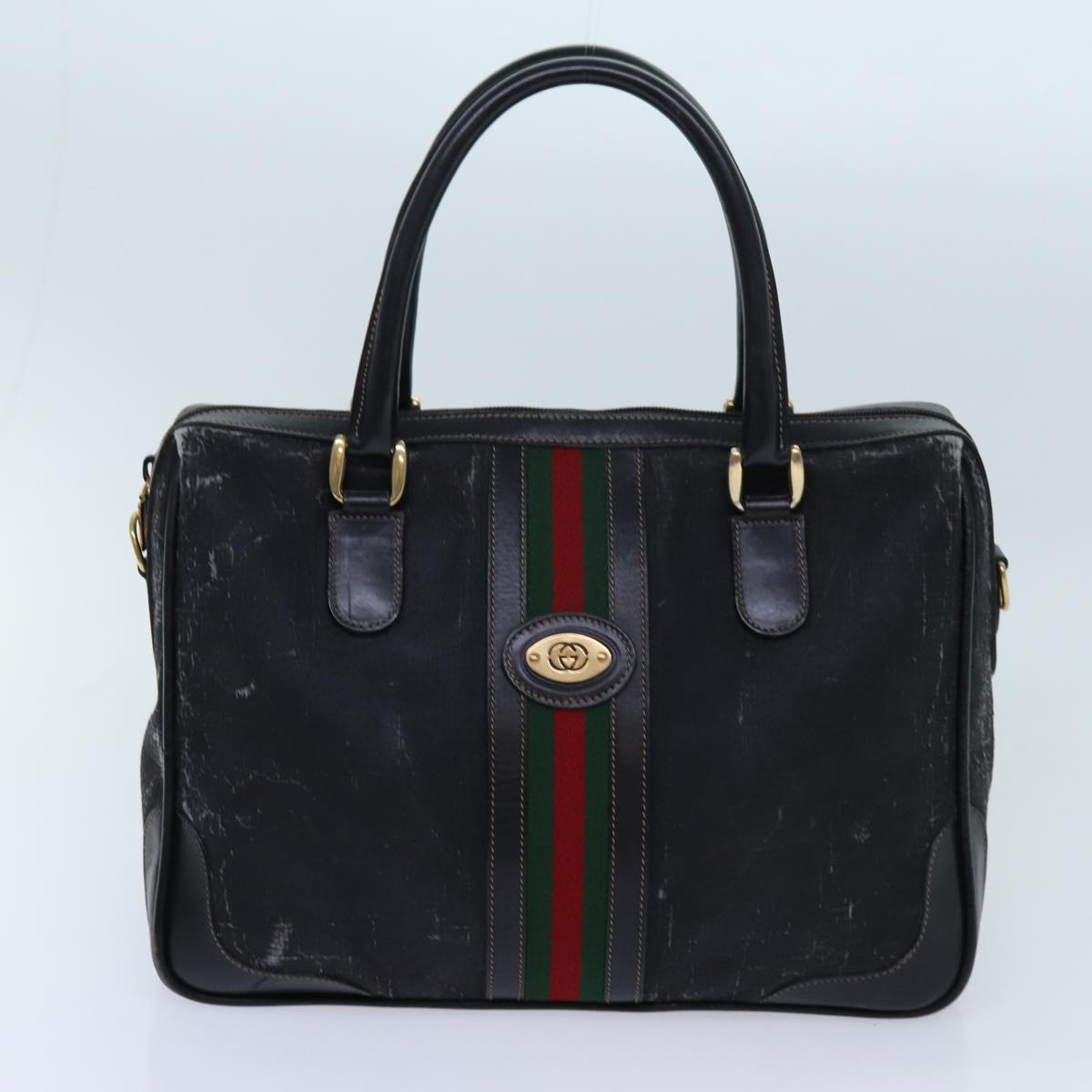 GUCCI GG Canvas Web Sherry Line Shoulder Bag 2Set Beige Red Green Auth ar11555