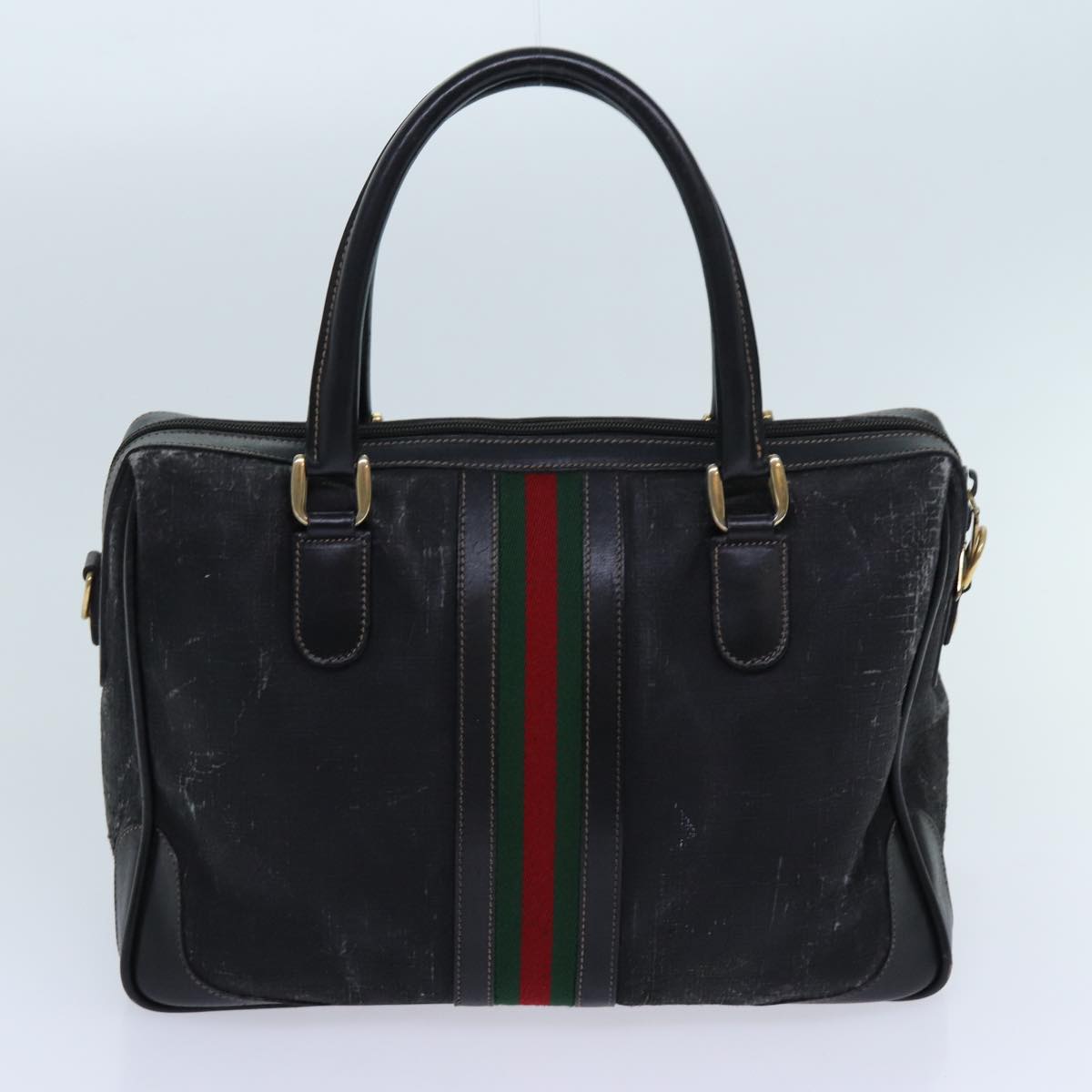 GUCCI GG Canvas Web Sherry Line Shoulder Bag 2Set Beige Red Green Auth ar11555