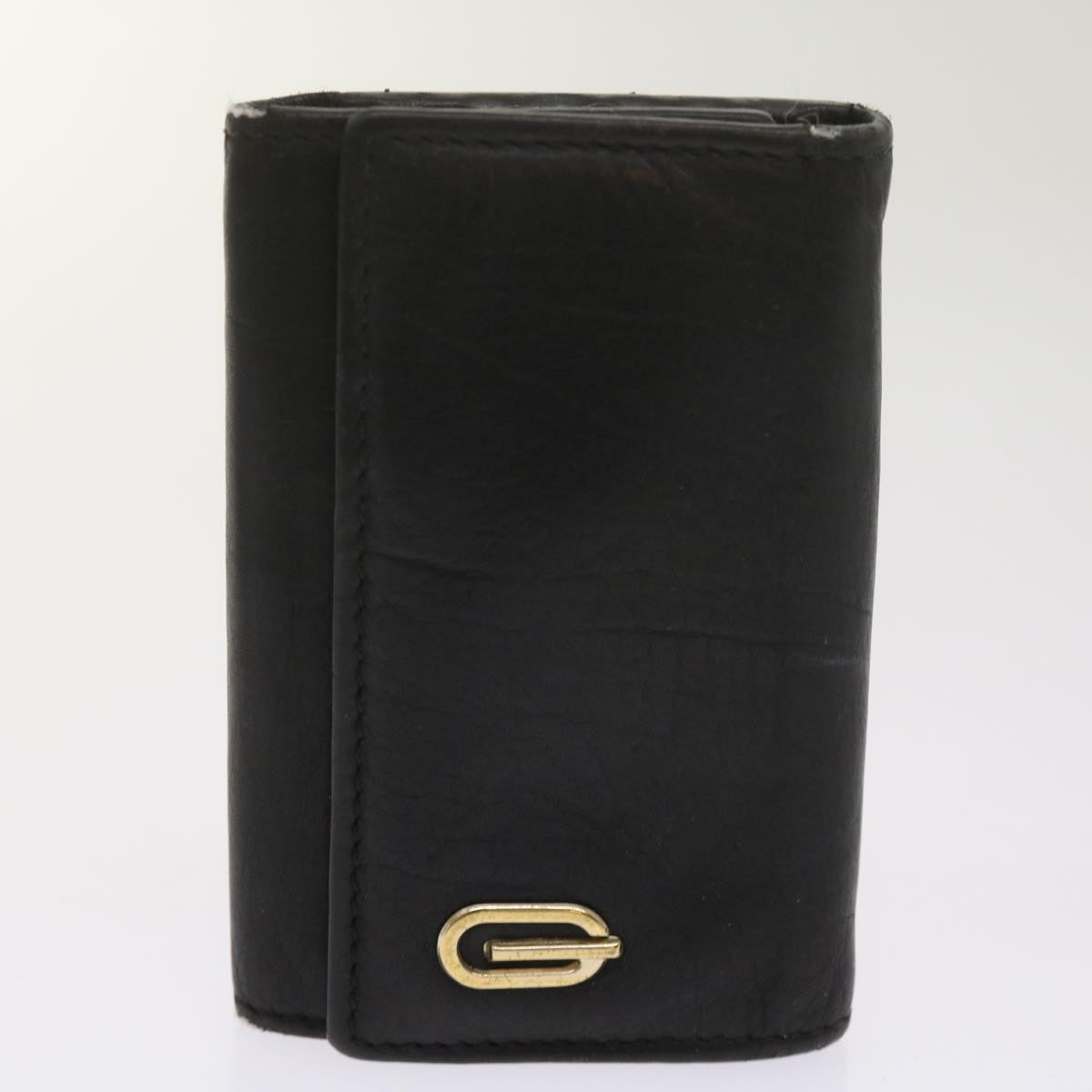 GUCCI GG Canvas Card Case Belt Key Case Leather 7Set Black Beige Auth ar11560