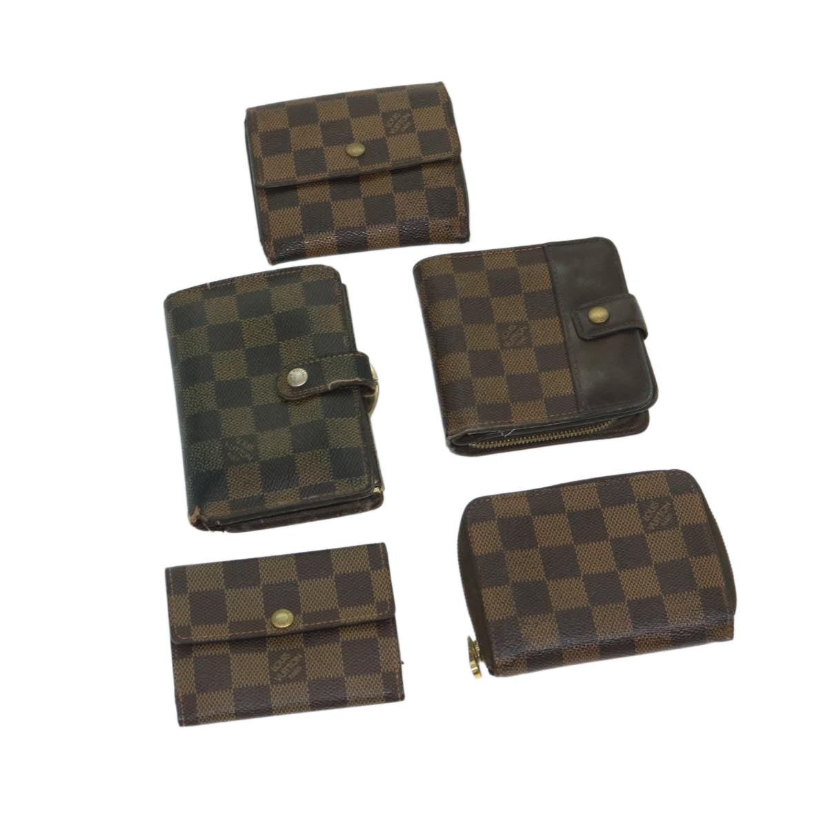 LOUIS VUITTON Damier Ebene Wallet 5Set LV Auth ar11561