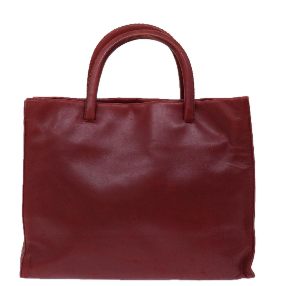 PRADA Hand Bag Leather Red Auth ar11571B