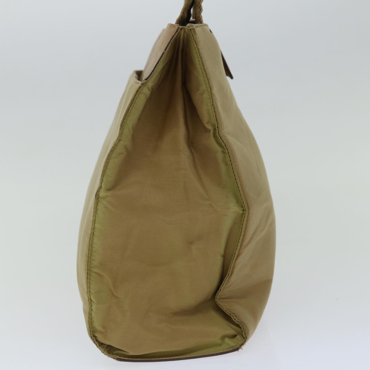 PRADA Hand Bag Nylon Beige Auth ar11574B
