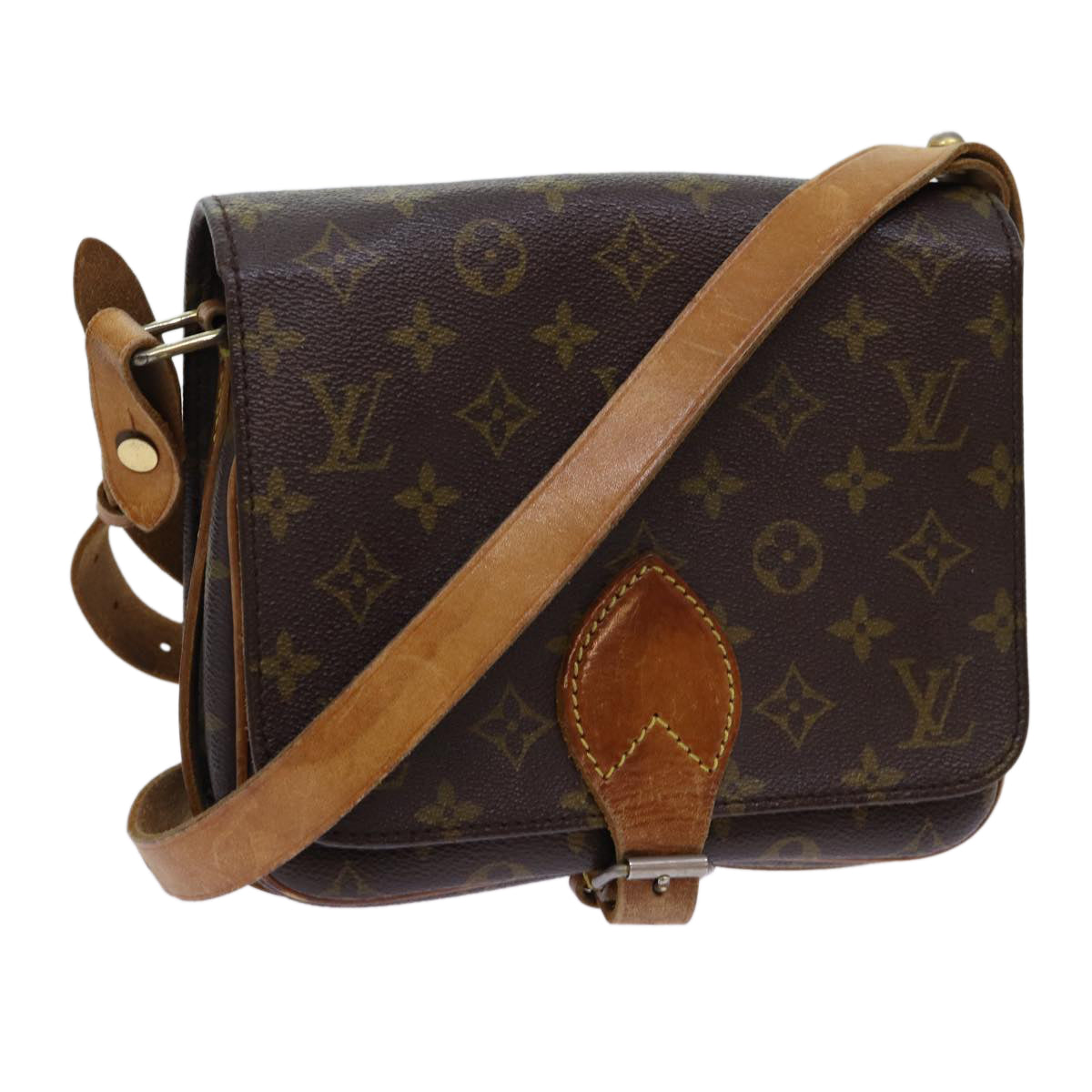 LOUIS VUITTON Monogram Cartouchiere MM Shoulder Bag Vintage M51253 Auth ar11590B