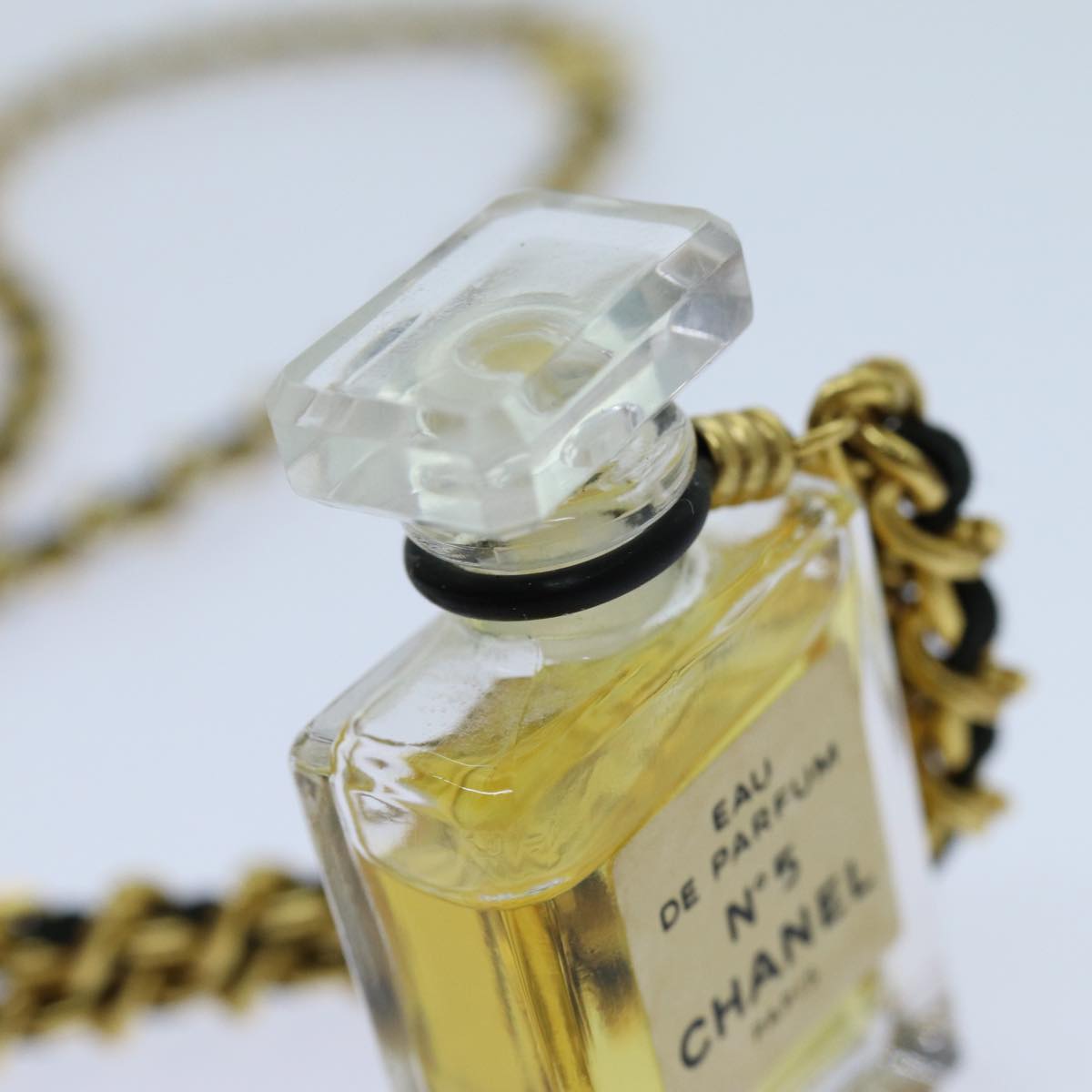 CHANEL Perfume Necklace Gold CC Auth ar11597B