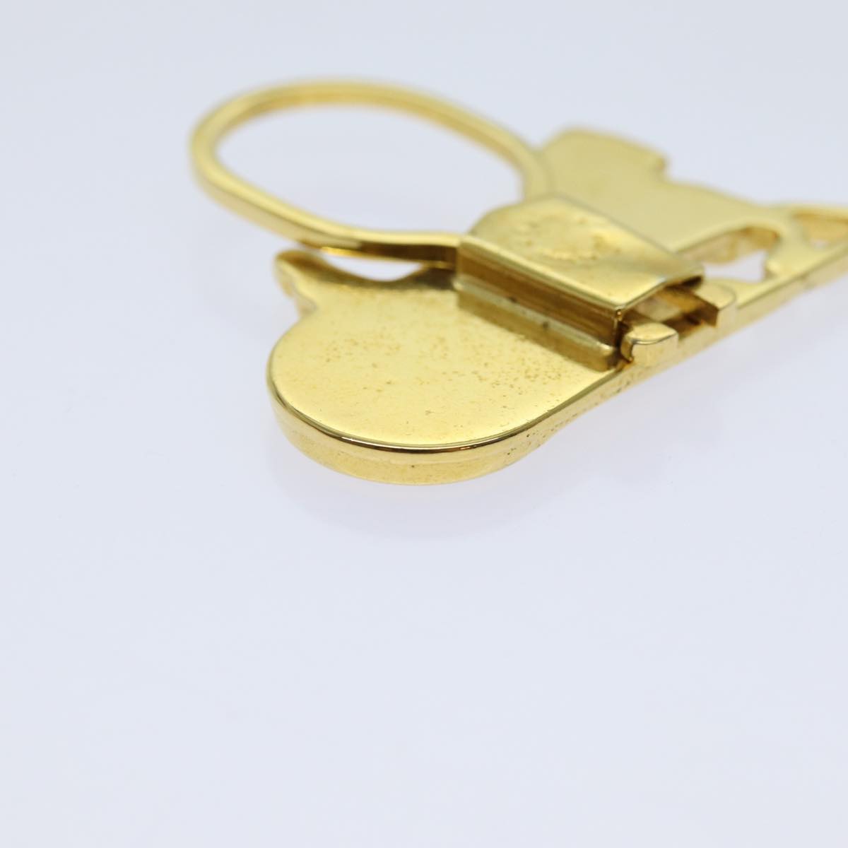 CELINE Horse Carriage Key Ring metal Gold Auth ar11605B