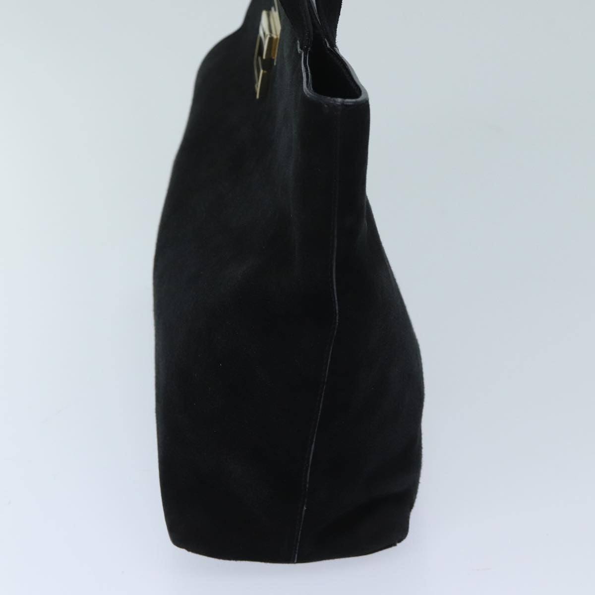GUCCI Shoulder Bag Suede Black Auth ar11614B