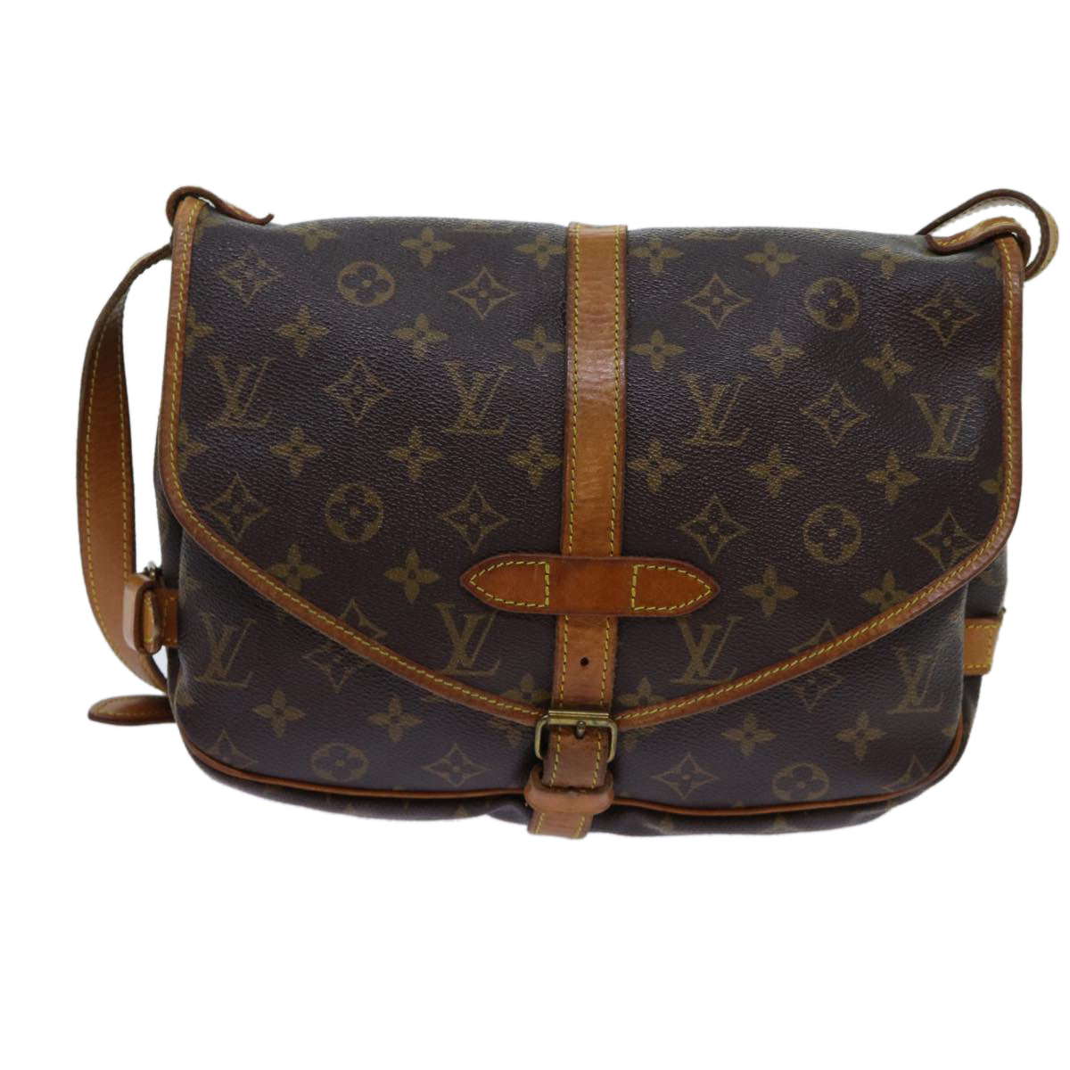 LOUIS VUITTON Monogram Saumur 30 Shoulder Bag M42256 LV Auth ar11621B